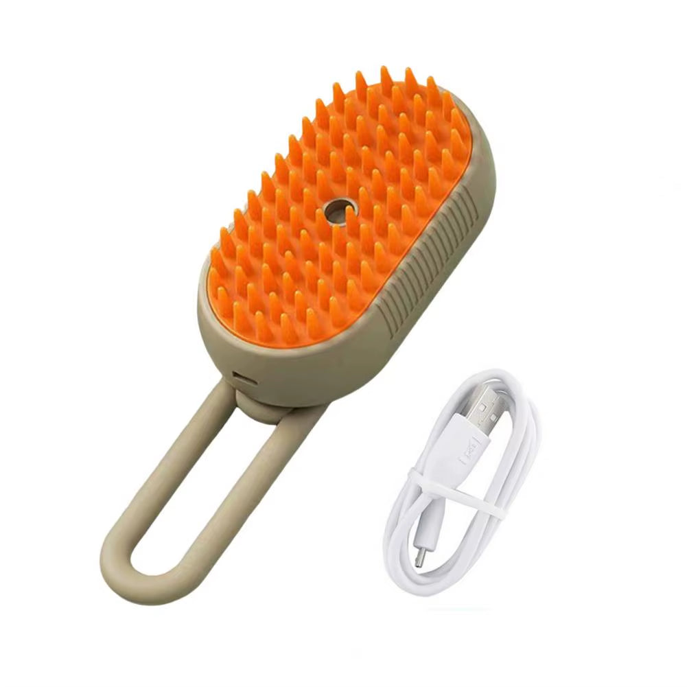 3 in 1 19*6.5Cm Pet Steam Brush USB Rechargeable Grooming Brush Self Cleaning Spray Cat Comb Pet Hair Detangler Massage Brush
